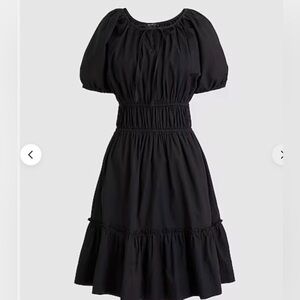 J.Crew Black Cinched-waist puff-sleeve dress size XL
